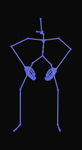 A person transitions from a standing position to a crouching position, looks around cautiously, and waves their right hand.