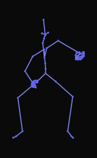 A person in a crouched stance opens the cupboard door with right hand, picks up an item with left hand from a low shelf, places it on the middle shelf, sways their left hand sideways inside the cupboard, then closes the door.