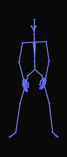 A person opens up their legs to bend down to pose in a slavic crouching posture. They retain the posture for a while and then move up to stand still.