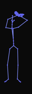 A person dances with slow graceful contemporary movements, extending arms and arching the back