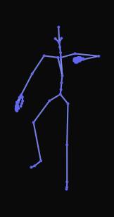 A person performs an energetic jump dance, hopping and kicking feet alternately