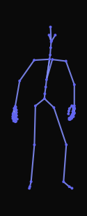 A person dances energetically with hands on their hips, crossing their feet rythmically as they step backwards and clap. Then they hop side to side while waving their arms up and down.