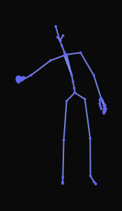 A person bends down, puts their hands on their knees, and moves their head in a counterclockwise motion, performing a dance movement. Then stands idle.