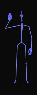 A person raises their right hand and waves in a friendly greeting motion