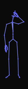 A person rubs the back of their neck with one hand in an embarrassed manner