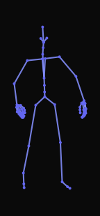 A person walks forward and back with a limp before showing a t-pose.