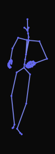 A person jogs sideways to the right, tripping over an object with their right leg and limping before relaxing and standing straight, supporting the injured right leg.