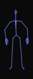 A person smoothly lowers their arms from a t-pose, does a light jump, lands, and returns to the t-pose.