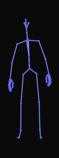 A person standing upright stands on their toes and slowly sways to the sides.