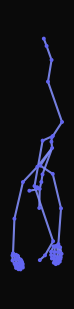 A person performs a cartwheel to the left with legs extended and hands touching the ground