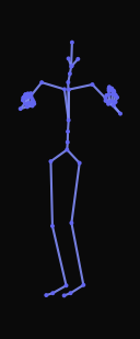 A person steadily walking forward hits the shoulder of another person walking towards them and shyly apologizes by raising their hands before turning forward to continue walking and then standing idle.